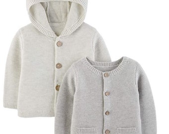 Ready to Ship Handmade Baby and Toddler Pullover Jumper Cosy Oatmeal Sweatshirt