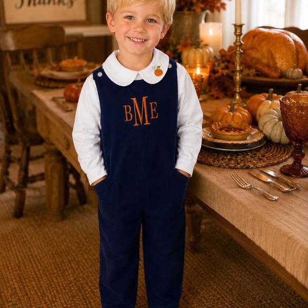 Fall, Thanksgiving , Boy Corduroy, Monogram Jonjon, Longall