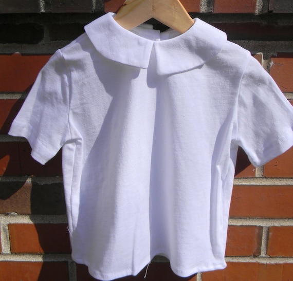 Peter Pan Collar Boys SHORT Sleeved KNIT Shirt Sizes 3 Etsy