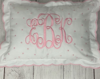 Monogram Baby Pillow, Nursery Pillow, Monogrammed Pillow Sham, Baby Shower Gift, Custom Baby Pillow, Embroidered Pillow, Keepsake Gift