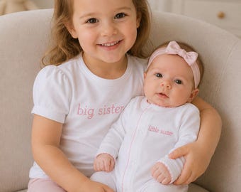 Little Sibling Footie/Big Sibling Shirt, Magnolia Baby