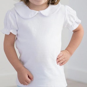 Peter Pan Collar Shirt/ Short Sleeved KNIT/Long Sleeve/ Collar Name/Kids/Children/Personalized/Monogram bild 4