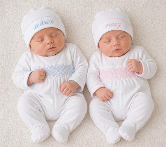 Coming Home Footie, Smocked Sleeper, Monogram Newborn Outfit, New Baby Gift, Preemie Size, Pima Cotton
