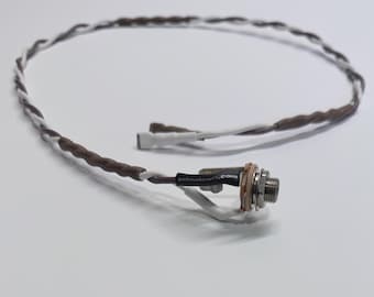 Chicote de fiação para cabine simples, cabo de alto-falante estilo vintage, conector Switchcraft de 1/4”, terminal de pá de 0,205” (extremidades desencapadas disponíveis) Marrom/Branco