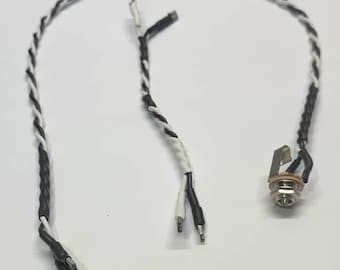 Chicote de fiação para caixa acústica 2x10 / 2x12 / 2x15 para ligação em paralelo, cabo de alto-falante estilo Fender vintage, conector de entrada Switchcraft de 1/4", terminal tipo pá de 0,205".