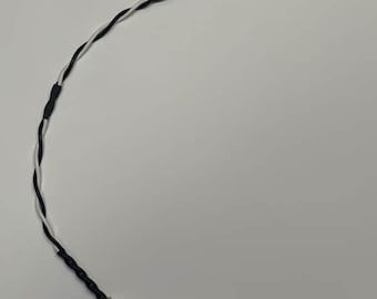 Chicote de fios para cabo de alto-falante estilo vintage com terminal de pá de 0,205” (extremidades desencapadas disponíveis) 18AWG Preto/Branco - Conector padrão de 1/4”