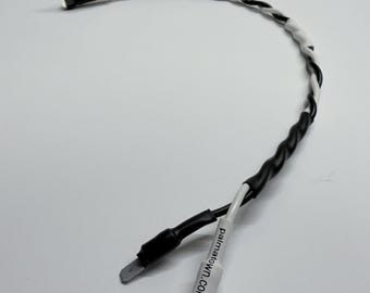 Cabo JUMPER para alto-falante estilo Fender vintage, 18AWG (16AWG disponível), chicote de fiação, preto/branco, 30 cm (12")