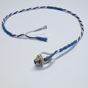 Wiring Harness for Single Cab, Vintage Style Speaker Cable, Switchcraft 1/4” Jack, .205” Spade Terminal (bare ends available) Blue/White