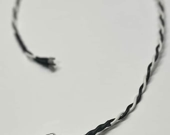 Chicote de fiação para cabine simples, cabo de alto-falante estilo vintage, conector Switchcraft de 1/4”, terminal de pá de 0,205” (extremidades desencapadas disponíveis) Preto/Branco