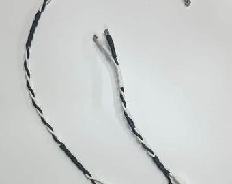 Chicote de fiação para combo 2x10 ou 2x12 com conexão paralela, cabo de alto-falante estilo Fender vintage de 24 polegadas com conector de entrada de 1/4", 0,205" 18AWG, preto/branco