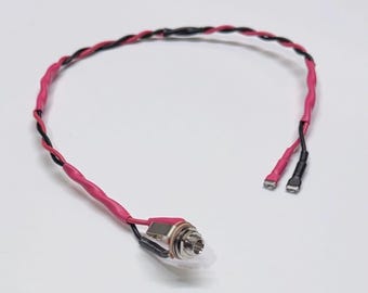 Chicote de fiação para cabine simples, cabo de alto-falante estilo vintage, conector Switchcraft de 1/4”, terminal de pá de 0,205” (extremidades desencapadas disponíveis) Preto/Vermelho ~60 cm
