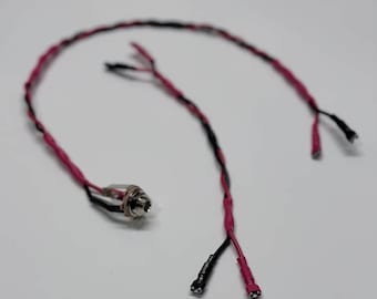 Chicote de fiação para gabinete simples / 2x12 / 2x10 com conexão "paralela", cabo de alto-falante estilo vintage, conector de entrada Switchcraft de 1/4", terminal de pá de 0,205".