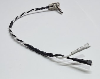 Cabo de alto-falante Switchcraft Combo estilo Fender vintage, conector de 1/4" em ângulo reto, terminal tipo pá de 0,205" (extremidades desencapadas disponíveis), 18 AWG, preto/branco