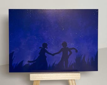 night sky wall art print postcard size mini poster print