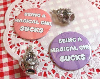magical girl button mahou shojo pin accessory