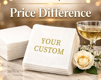 Servilletas personalizadas: Enlace para consultar la diferencia de precio en los pedidos.