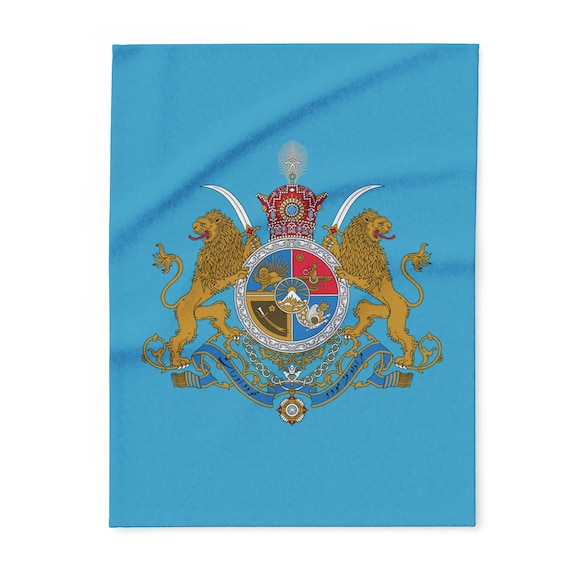 Historic Imperial Iran Coat of Arms (Lion & Sun Motif) - Arctic Fleece Blanket