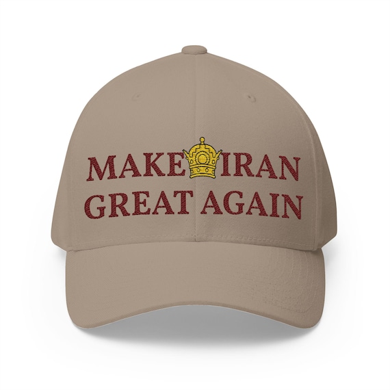 Premium Maroon Make Iran Great Again Cap with Crown | Front Side Embroidery