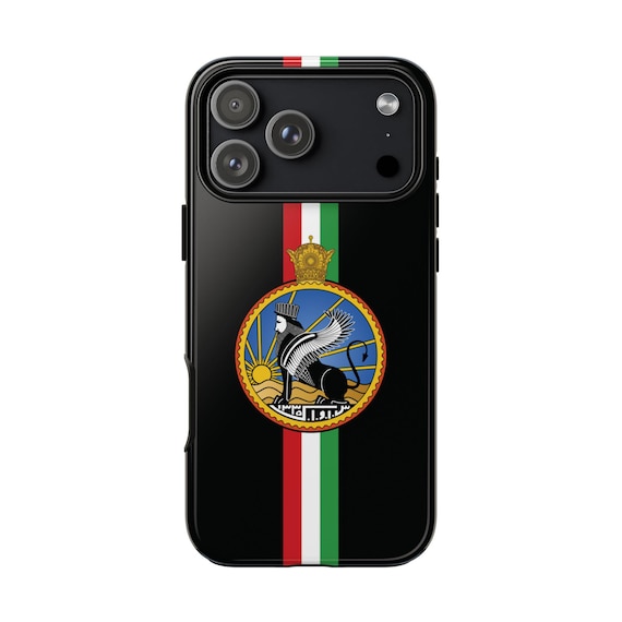 Iran Flag iPhone Case | Imperial | SAVAK | Black | Traditional Version | Tough Case | Vertical Flag | Persia