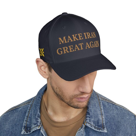 Premium Old Gold Make Iran Great Again Cap 4 Side Embroidery