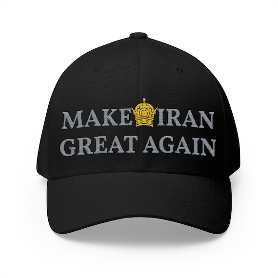 Premium Grey Make Iran Great Again Cap with Crown | Front Side Embroidery