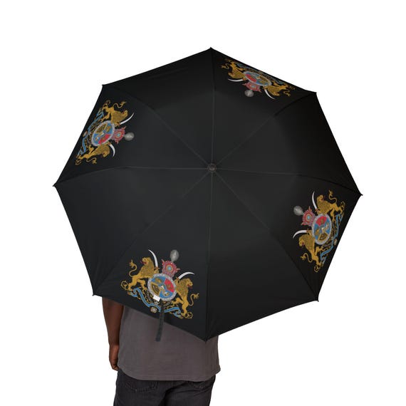 Iran Flag Black Umbrella | Imperial Standard of the Shah | Pahlavi Dynasty