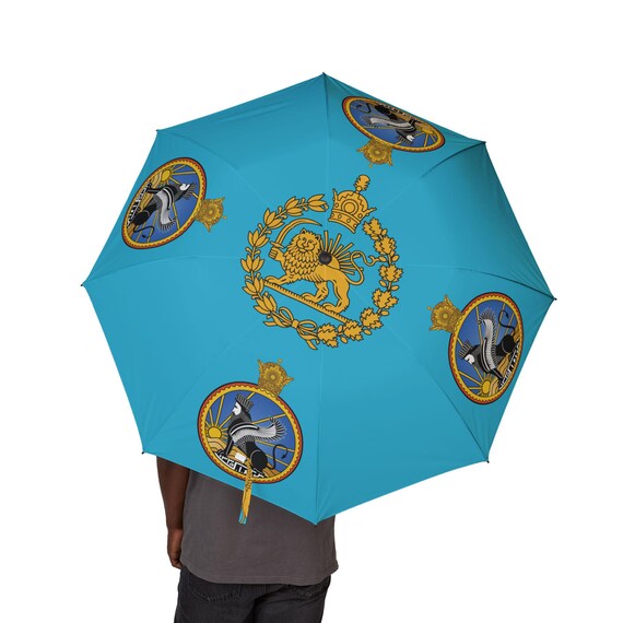 Iran Flag Umbrella | SAVAK | Imperial Iranian Anti-Espionage | Lion and Sun | Crown | Pahlavi Dynasty