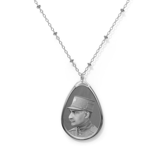 Reza Shah Historical Portrait Pendant | Oval Necklace | Teardrop Pendant | Shah Pendant