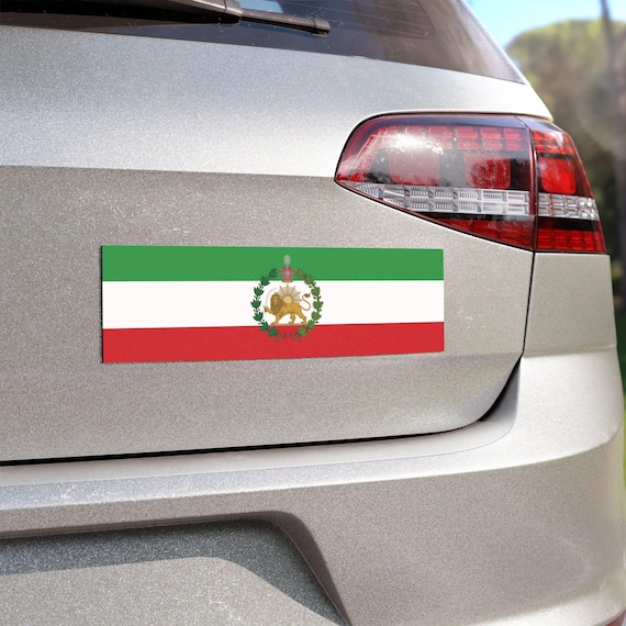Lion and Sun Imperial Iran Flag Car Magnet | Vintage Persian Emblem | Iran Flag Car Magnet