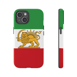 Iranskt lejon och sol iPhone-skal | grönt vitt rött