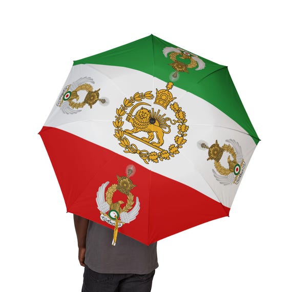 Persian Foldable Umbrella | Imperial | Lion and Sun with Crown