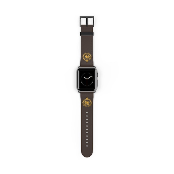 Lion and Sun with Crown Espresso Brown Apple Watch Band | MIGA | Persian | Pahlavi