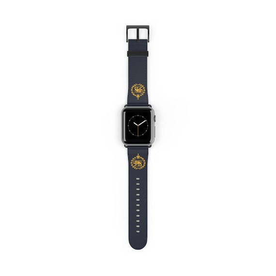 Lion and Sun with Crown Midnight Navy Apple Watch Band | MIGA | Persian | Pahlavi