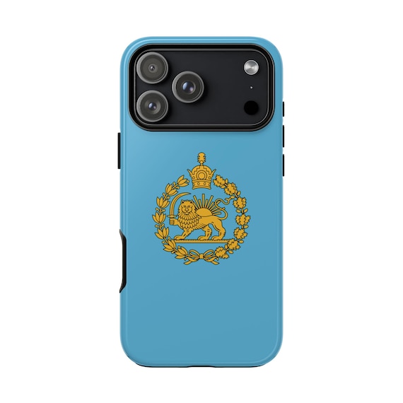 Imperial Iran Lion and Sun with Crown emblem Turquoise phone case | Tough Case