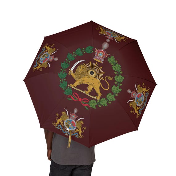 Persian Foldable Umbrella | Imperial | Lion and Sun with Crown