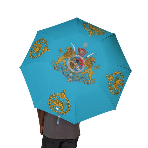 Iran Flag Umbrella | Lion and Sun | Crown | Pahlavi Dynasty Coat of Arms