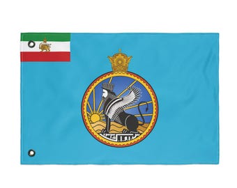 Premium SAVAK Imperial Iranian Anti-Espionage Agency Flag - USA Print | Pahlavi Dynasty Double Sided Flag