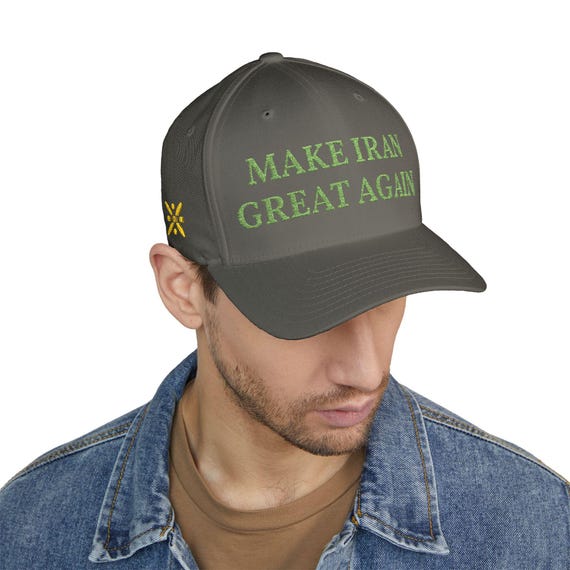 Premium Kiwi Green Make Iran Great Again Cap 4 Side Embroidery