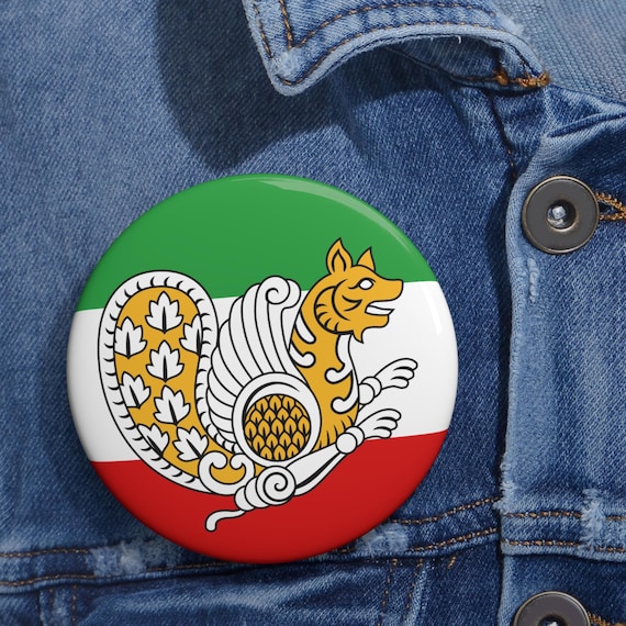 Simurgh Pin Button | Phoenix | MIGA | Pahlavi | Persian | Tricolor