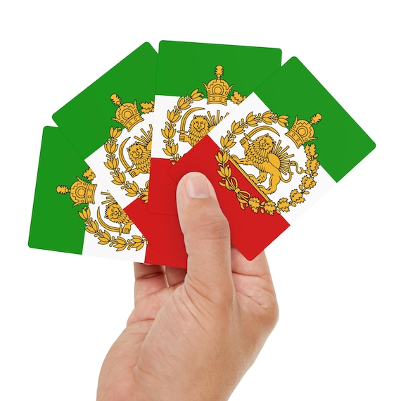 Iran Lion and Sun with Crown Poker Cards