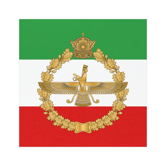 Faravahar Car Magnet | Persian Emblem | Turquoise | Tricolor stripe | Lion and Sun