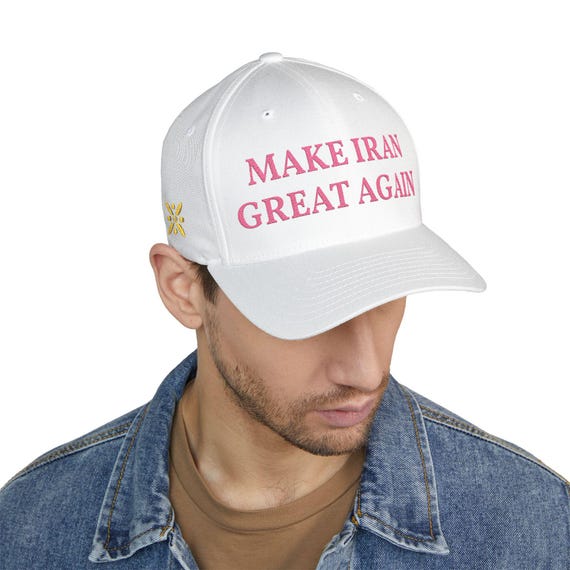 Premium Pink Make Iran Great Again 4 Side Embroidery