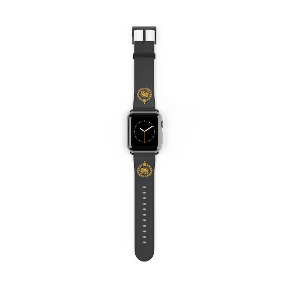 Lion and Sun with Crown Charcoal Graphite Apple Watch Band | MIGA | Persian | Pahlavi