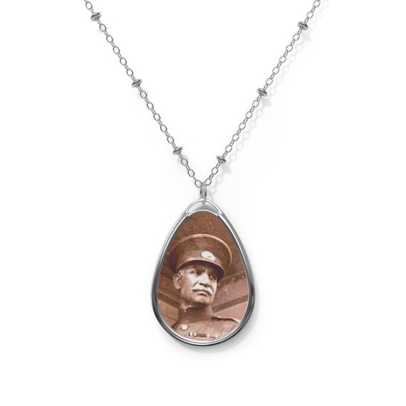 Reza Shah Historical Portrait Pendant | Oval Necklace | Teardrop Pendant | Shah Pendant