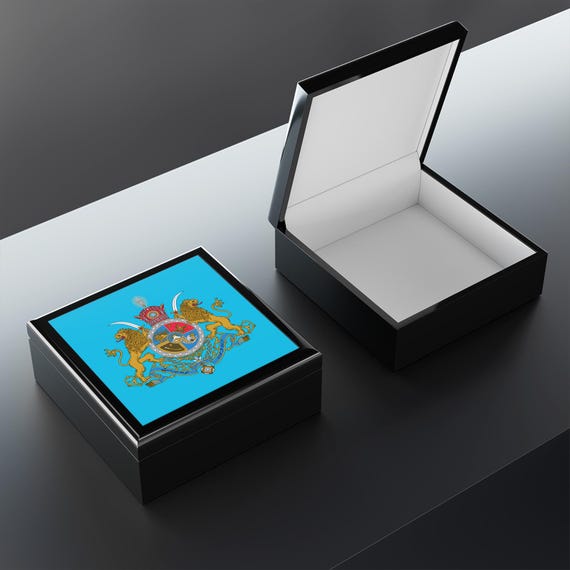 Persian Pahlavi Emblem Jewelry Box
