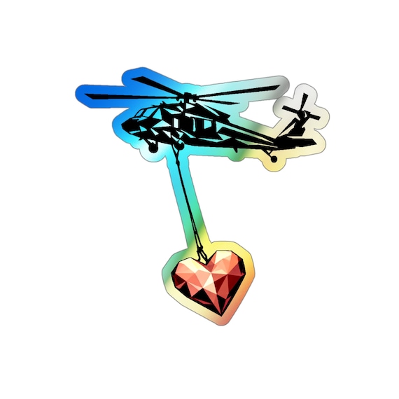UH-60 Black Hawk - Holographic Die-cut Stickers