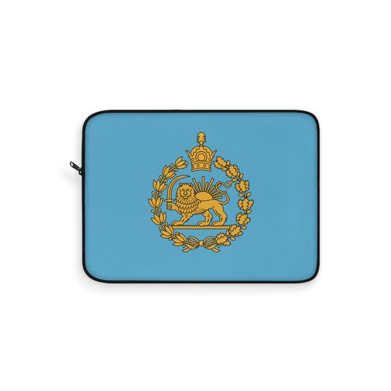 Iran Imperial Lion and Sun with Crown Emblem Turquoise Laptop Sleeve