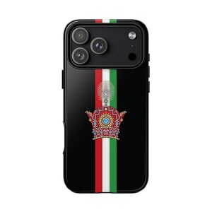 Irans flagga iPhone-skal | Kejserlig | Krona | Svart | Tåligt skal | Vertikal flagga