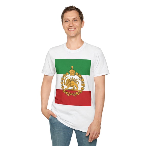 Lion and Sun with Crown Persian Imperial Flag T-Shirt | Green White Red