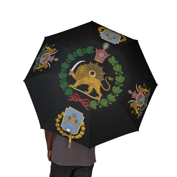 Persian Foldable Umbrella | Imperial | Lion and Sun with Crown | Imperial Guard | Persian Immortals